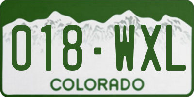 CO license plate 018WXL