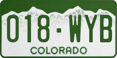 CO license plate 018WYB