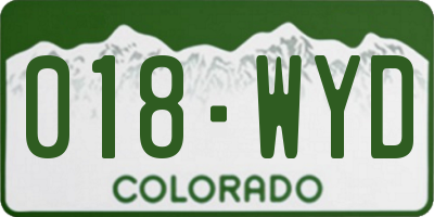 CO license plate 018WYD