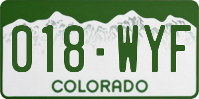 CO license plate 018WYF