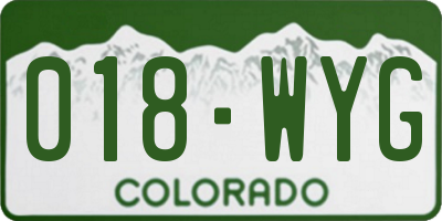 CO license plate 018WYG