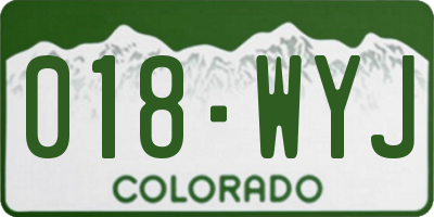 CO license plate 018WYJ