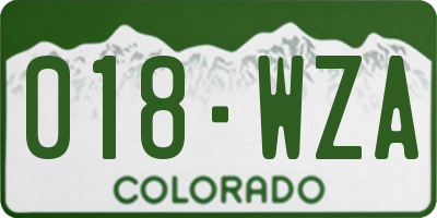 CO license plate 018WZA