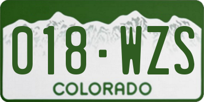 CO license plate 018WZS