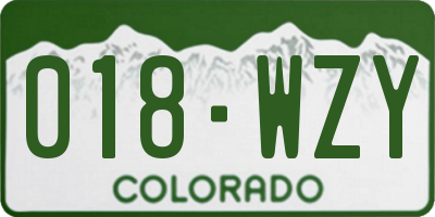 CO license plate 018WZY