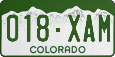 CO license plate 018XAM