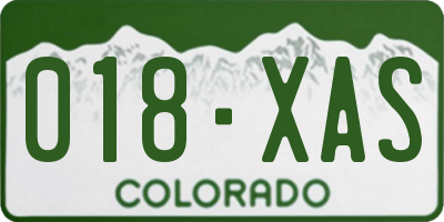 CO license plate 018XAS