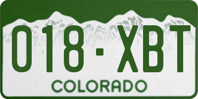 CO license plate 018XBT