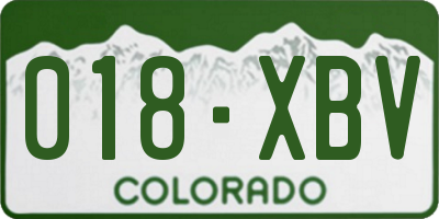 CO license plate 018XBV