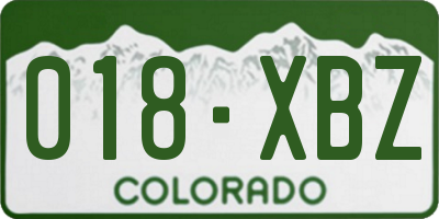 CO license plate 018XBZ