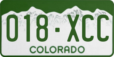 CO license plate 018XCC