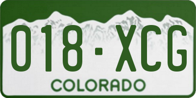 CO license plate 018XCG