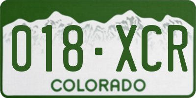 CO license plate 018XCR
