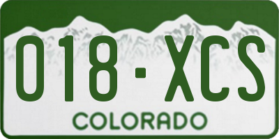 CO license plate 018XCS