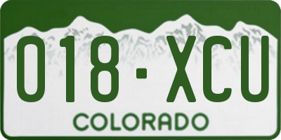 CO license plate 018XCU