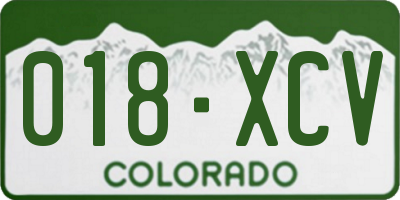 CO license plate 018XCV