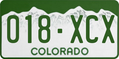 CO license plate 018XCX