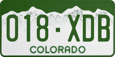 CO license plate 018XDB