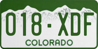 CO license plate 018XDF