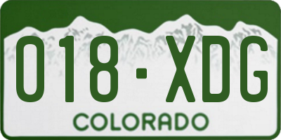 CO license plate 018XDG