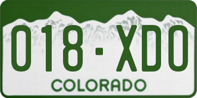 CO license plate 018XDO