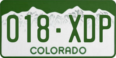 CO license plate 018XDP