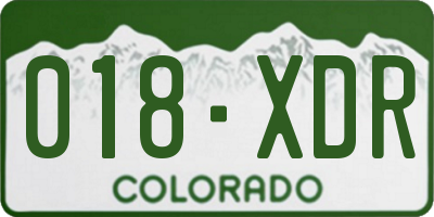 CO license plate 018XDR