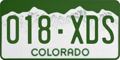 CO license plate 018XDS