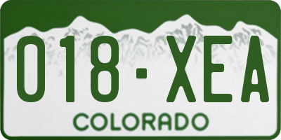 CO license plate 018XEA