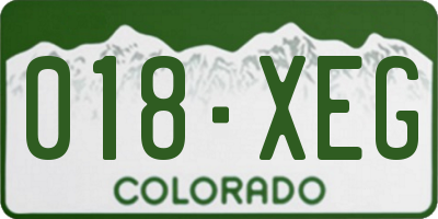 CO license plate 018XEG