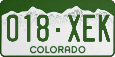 CO license plate 018XEK