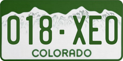 CO license plate 018XEO