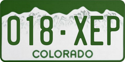 CO license plate 018XEP