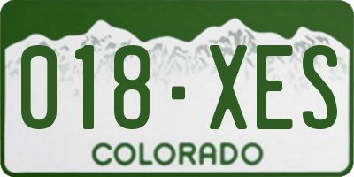 CO license plate 018XES