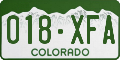 CO license plate 018XFA