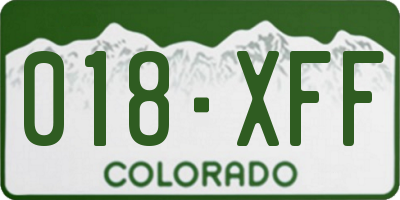 CO license plate 018XFF