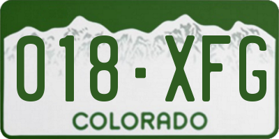 CO license plate 018XFG