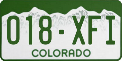 CO license plate 018XFI