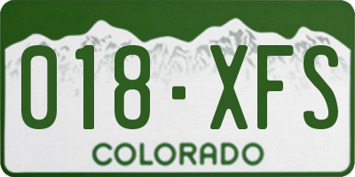 CO license plate 018XFS