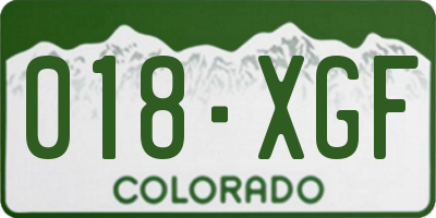 CO license plate 018XGF