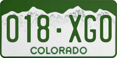 CO license plate 018XGO