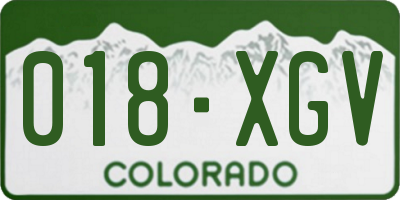 CO license plate 018XGV