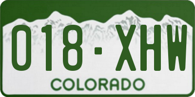 CO license plate 018XHW