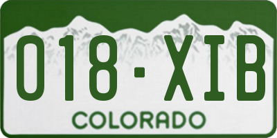 CO license plate 018XIB