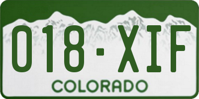 CO license plate 018XIF