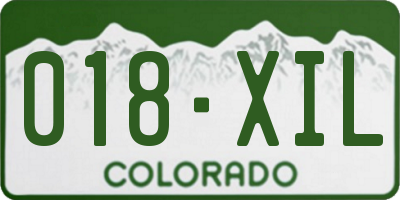 CO license plate 018XIL