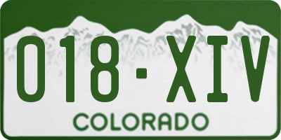 CO license plate 018XIV
