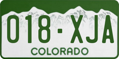 CO license plate 018XJA