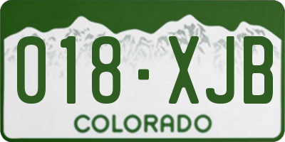 CO license plate 018XJB