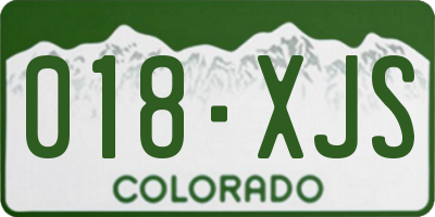 CO license plate 018XJS